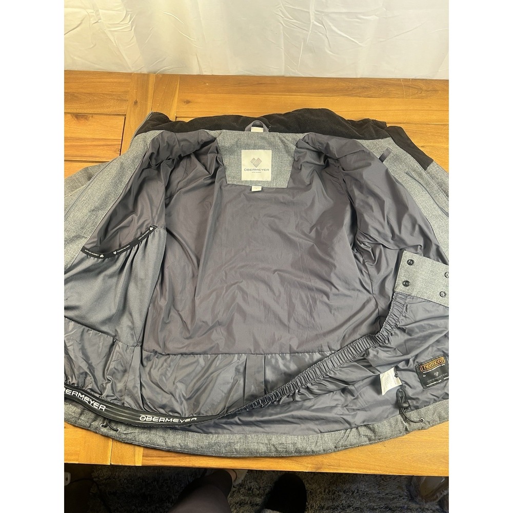 Obermeyer Tuscany Insulated Ski Snowboard Jacket Size 6 Charcoal No Hood - Picture 6 of 11